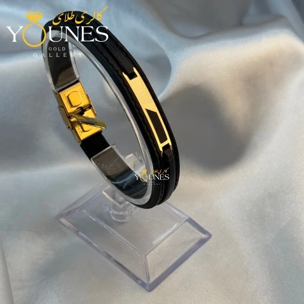 دستبند طلا چرم مردانه L113